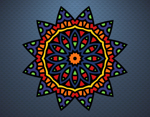 Dibujo Mandala estrella pintado por nathzapp