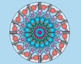 Dibujo Mandala flor con círculos pintado por merchindan
