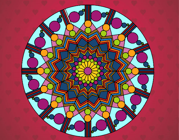 Dibujo Mandala flor con círculos pintado por vero72