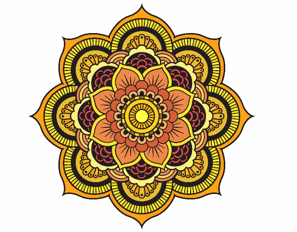 Dibujo Mandala flor oriental pintado por MONICA1964