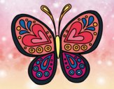 Dibujo Mandala mariposa pintado por nathzapp