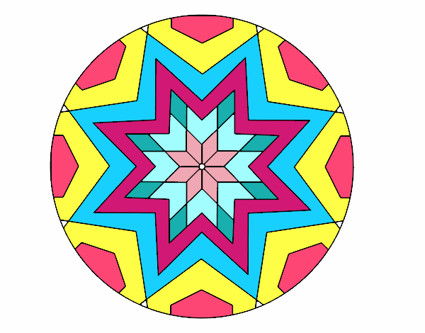 Dibujo Mandala mosaico estrella pintado por victoria65