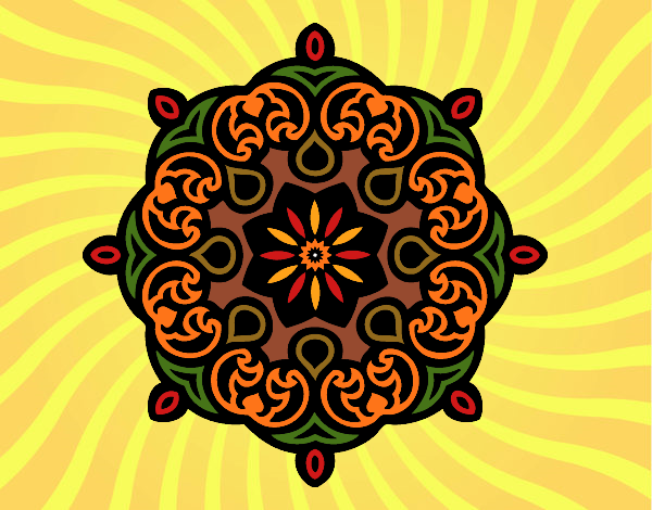 Dibujo Mandala nube pintado por nathzapp