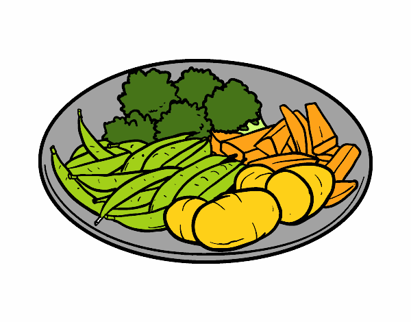 Dibujo Plato de verduras pintado por fernamda