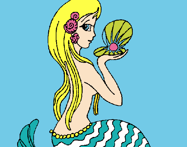 Dibujo Sirena y perla pintado por yuritsi