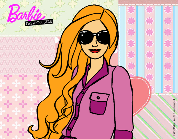 Dibujo Barbie con gafas de sol pintado por LunaLunita