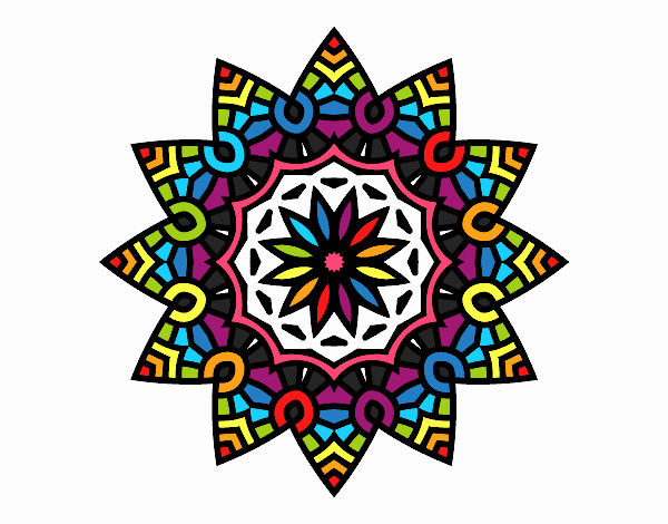 Dibujo Mandala estrella floral pintado por 132578