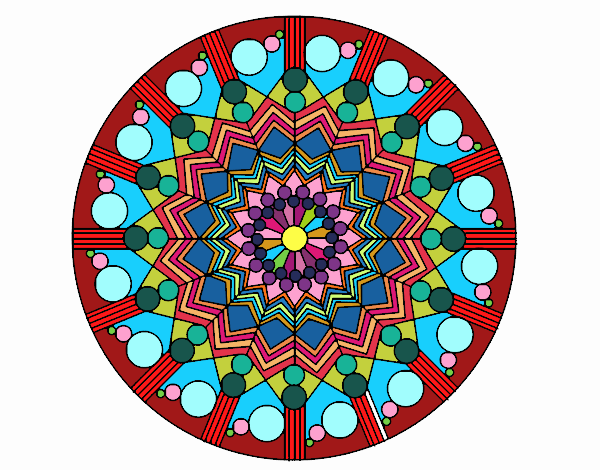 Dibujo Mandala flor con círculos pintado por 132578