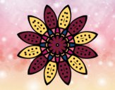 Dibujo Mandala flor con pétalos pintado por nathzapp