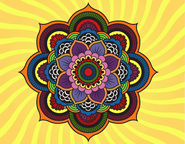 Dibujo Mandala flor oriental pintado por nathzapp