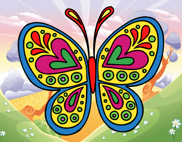 Dibujo Mandala mariposa pintado por micky729