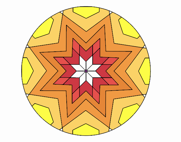 Dibujo Mandala mosaico estrella pintado por 132578