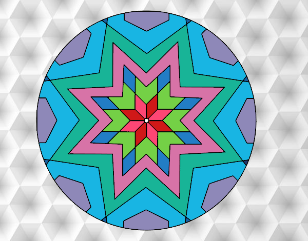 Dibujo Mandala mosaico estrella pintado por valebtina
