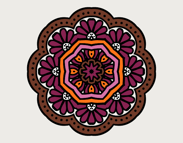Dibujo Mandala mosaico modernista pintado por merchindan
