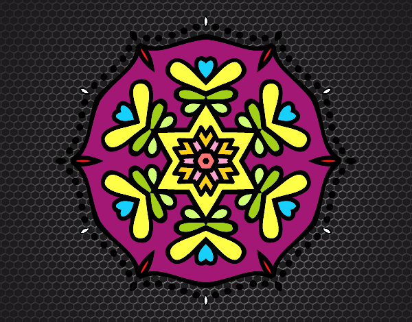 Dibujo Mandala simétrica pintado por YESICAJZ