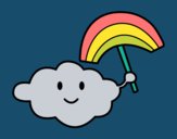 Dibujo Nube con arcoiris pintado por MILEYRENI