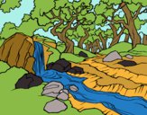 Dibujo Paisaje de bosque con un río pintado por Sofia8884
