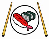 Dibujo Plato de Sushi pintado por 132578
