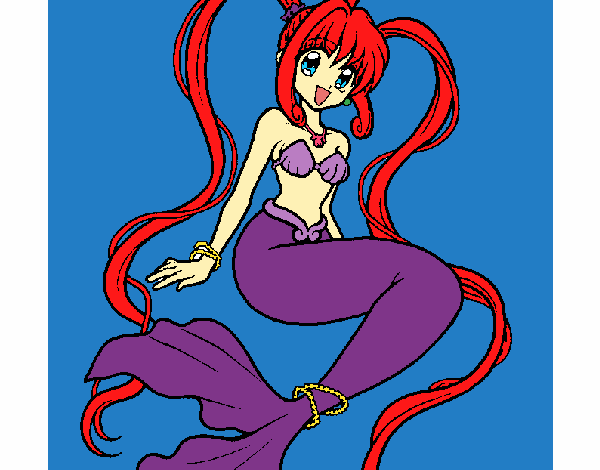 Dibujo Sirena con perlas pintado por MikuCat