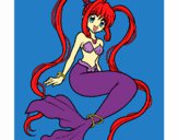 Dibujo Sirena con perlas pintado por MikuCat