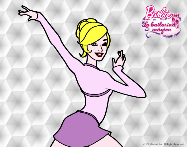 Dibujo Barbie en postura de ballet pintado por Andrecaro