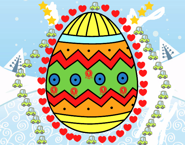 Huevo de Pascua con estampados