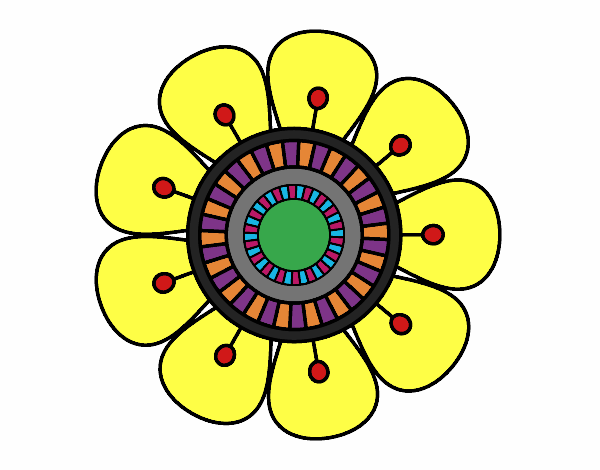 Dibujo Mandala en forma de flor pintado por CRISLUZ