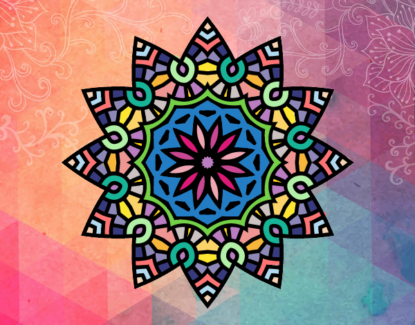 Dibujo Mandala estrella floral pintado por janakitty