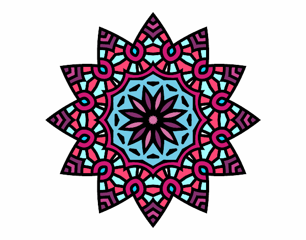 Dibujo Mandala estrella floral pintado por rakel23