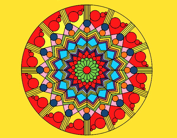 Dibujo Mandala flor con círculos pintado por Andrecaro