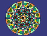 Dibujo Mandala flor con círculos pintado por emps