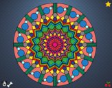 Dibujo Mandala flor con círculos pintado por deyi04