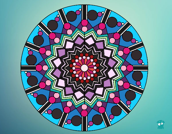 Dibujo Mandala flor con círculos pintado por NievesMC
