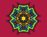 Dibujo Mandala flor simétrica pintado por emps