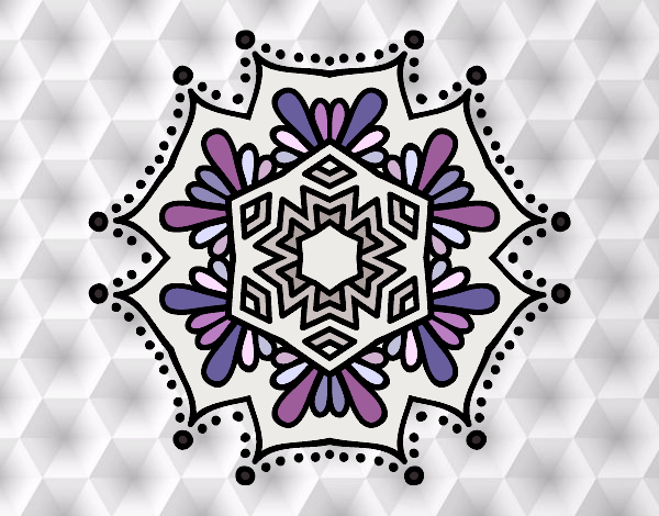 Dibujo Mandala flor simétrica pintado por queyla