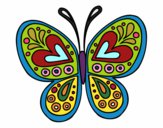 Dibujo Mandala mariposa pintado por CRISLUZ