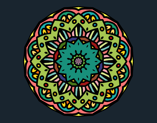 Dibujo Mandala modernista pintado por emps