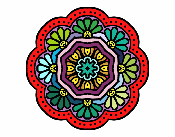 Dibujo Mandala mosaico modernista pintado por valeri3456