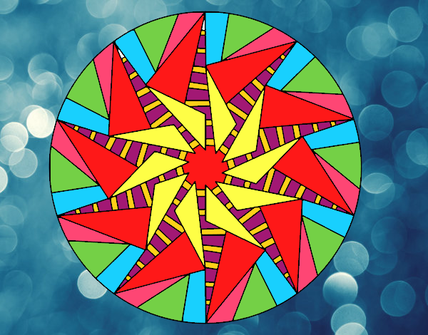 Dibujo Mandala sol triangular pintado por alis59