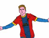 Dibujo Messi pintado por messo