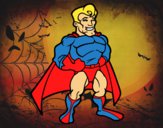 Dibujo Superhéroe musculado pintado por serboil