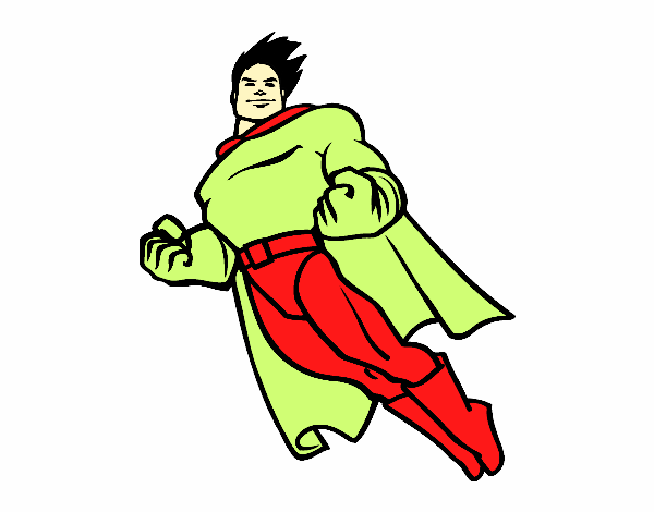 Dibujo Superman volando pintado por MAVEAR