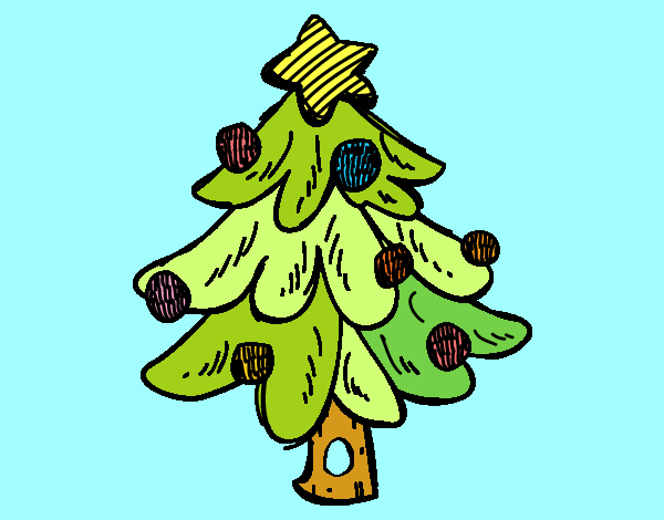 Dibujo Un árbol Navidad pintado por ynes