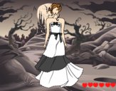 Dibujo Vestido de boda palabra de honor pintado por PurpleViol
