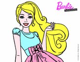 Dibujo Barbie con su vestido con lazo pintado por livet