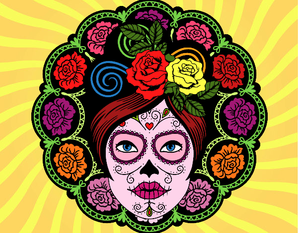 Dibujo Calavera mejicana femenina pintado por LunaLunita