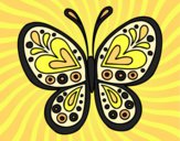 Dibujo Mandala mariposa pintado por queyla