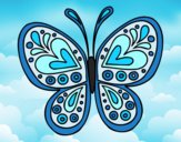 Dibujo Mandala mariposa pintado por queyla