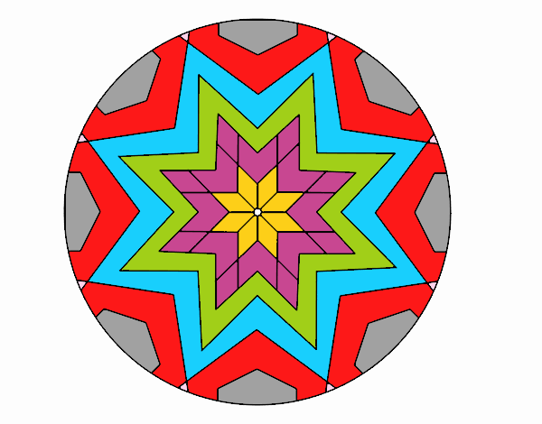 Dibujo Mandala mosaico estrella pintado por para