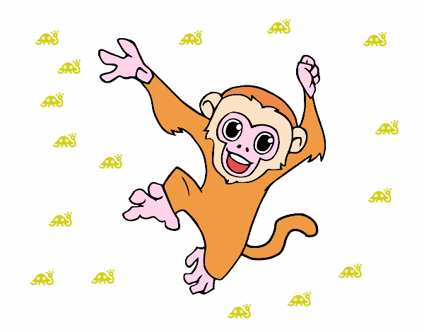 Dibujo Mono capuchino bebé pintado por mcqv